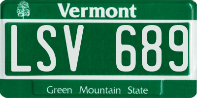 VT license plate LSV689