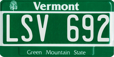 VT license plate LSV692