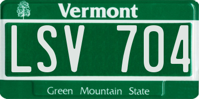 VT license plate LSV704