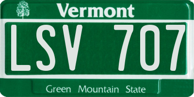 VT license plate LSV707