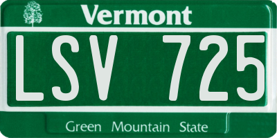 VT license plate LSV725