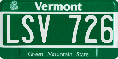 VT license plate LSV726