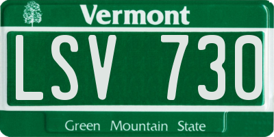 VT license plate LSV730