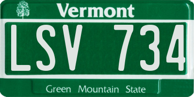 VT license plate LSV734