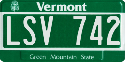 VT license plate LSV742