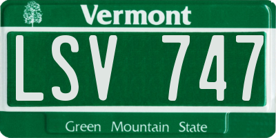 VT license plate LSV747
