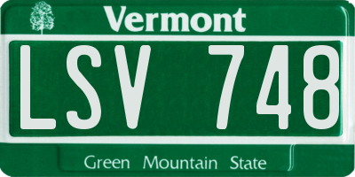 VT license plate LSV748