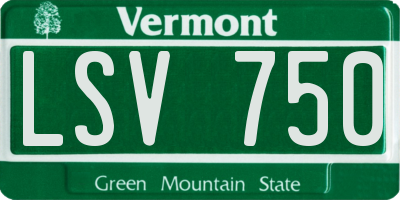 VT license plate LSV750