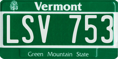 VT license plate LSV753