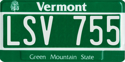 VT license plate LSV755