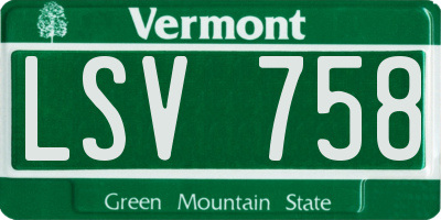 VT license plate LSV758