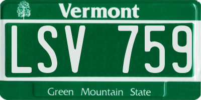 VT license plate LSV759