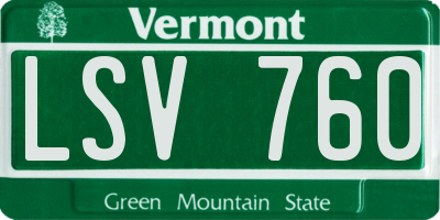 VT license plate LSV760