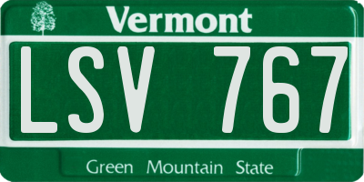VT license plate LSV767