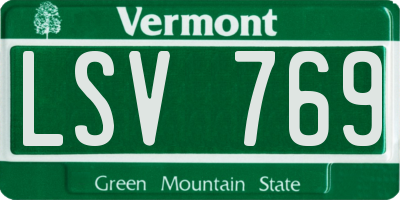 VT license plate LSV769