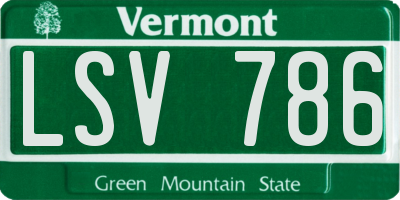 VT license plate LSV786