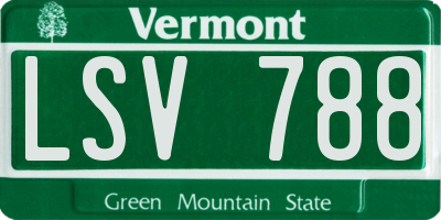 VT license plate LSV788