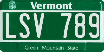 VT license plate LSV789