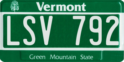 VT license plate LSV792