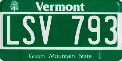 VT license plate LSV793