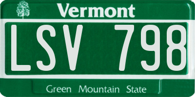 VT license plate LSV798