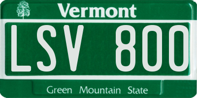 VT license plate LSV800