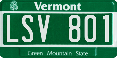 VT license plate LSV801
