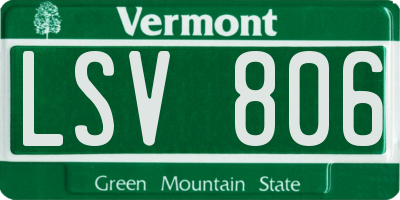 VT license plate LSV806
