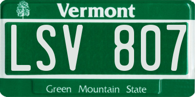 VT license plate LSV807