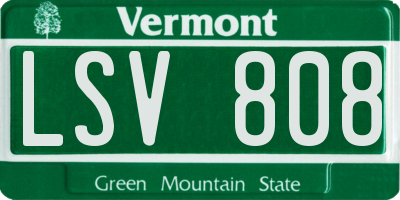 VT license plate LSV808