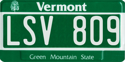 VT license plate LSV809