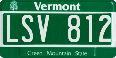 VT license plate LSV812