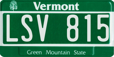 VT license plate LSV815