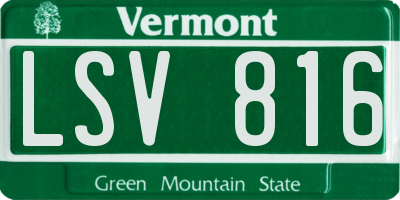 VT license plate LSV816