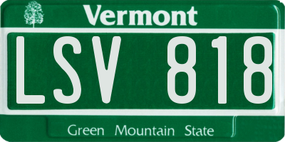 VT license plate LSV818