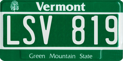 VT license plate LSV819