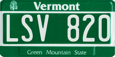 VT license plate LSV820
