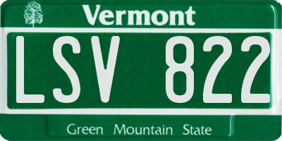 VT license plate LSV822