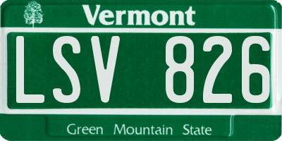 VT license plate LSV826