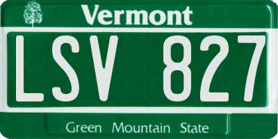 VT license plate LSV827