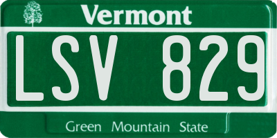 VT license plate LSV829