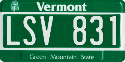 VT license plate LSV831