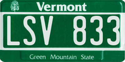 VT license plate LSV833