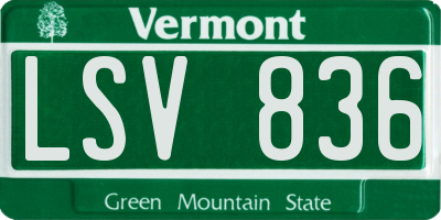 VT license plate LSV836