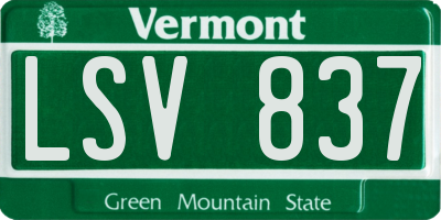 VT license plate LSV837