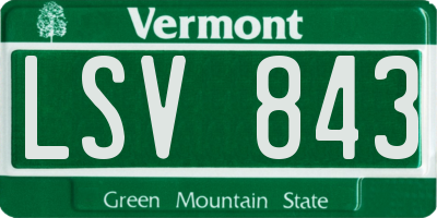 VT license plate LSV843