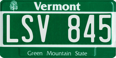 VT license plate LSV845