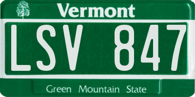 VT license plate LSV847