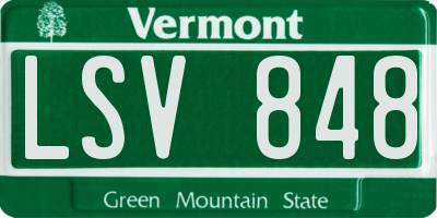 VT license plate LSV848
