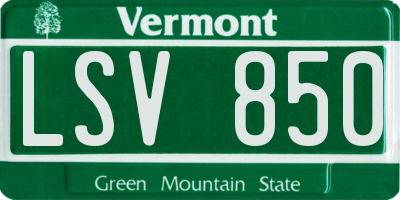 VT license plate LSV850